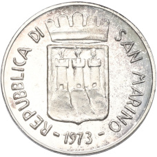 Монета 500 лир 1973 года Сан-Марино (реверс)