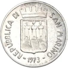 Монета 500 лир 1973 года Сан-Марино (реверс)