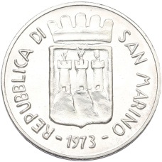 Монета 500 лир 1973 года Сан-Марино (реверс)