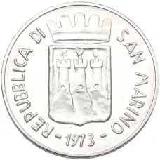 Монета 500 лир 1973 года Сан-Марино (реверс)