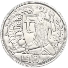 Монета 10 лир 1973 года Сан-Марино (аверс)