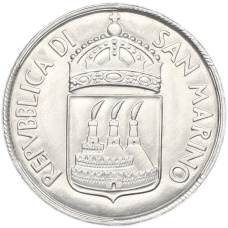 Монета 10 лир 1973 года Сан-Марино (реверс)