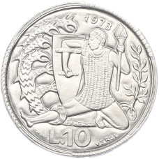 Монета 10 лир 1973 года Сан-Марино (аверс)