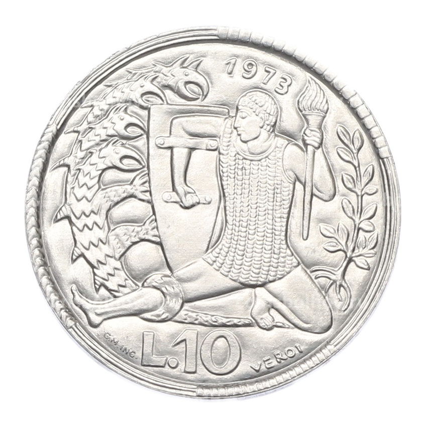 Монета 10 лир 1973 года Сан-Марино