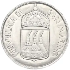 Монета 10 лир 1973 года Сан-Марино (реверс)