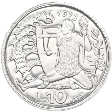 Монета 10 лир 1973 года Сан-Марино (аверс)