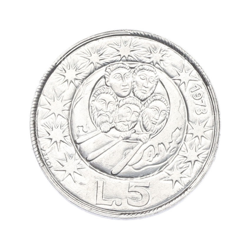 Монета 5 лир 1973 года Сан-Марино