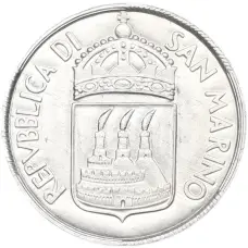 Монета 5 лир 1973 года Сан-Марино (реверс)