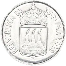 Монета 5 лир 1973 года Сан-Марино (реверс)