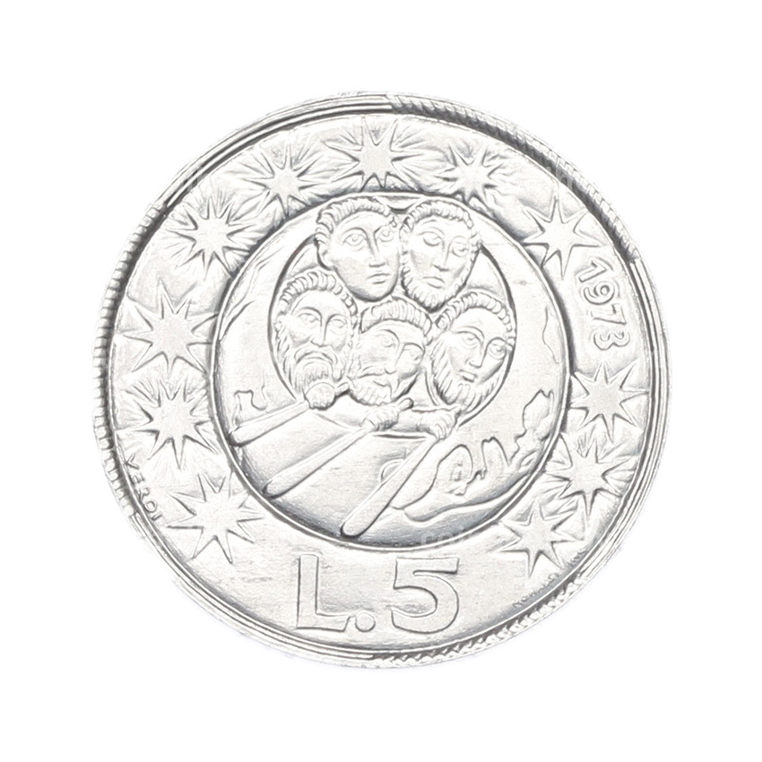 Монета 5 лир 1973 года Сан-Марино