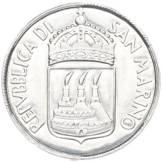 Монета 5 лир 1973 года Сан-Марино (реверс)