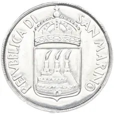 Монета 5 лир 1973 года Сан-Марино (реверс)