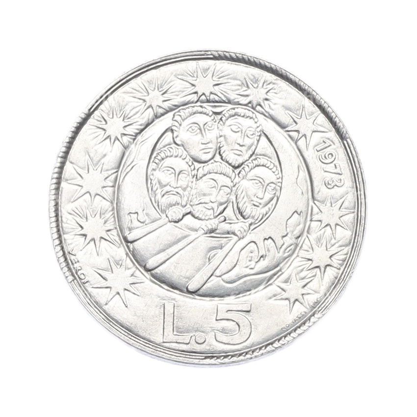 Монета 5 лир 1973 года Сан-Марино