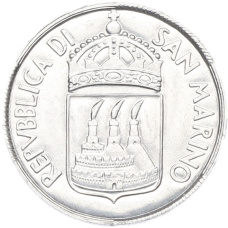 Монета 5 лир 1973 года Сан-Марино (реверс)