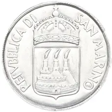 Монета 5 лир 1973 года Сан-Марино (реверс)