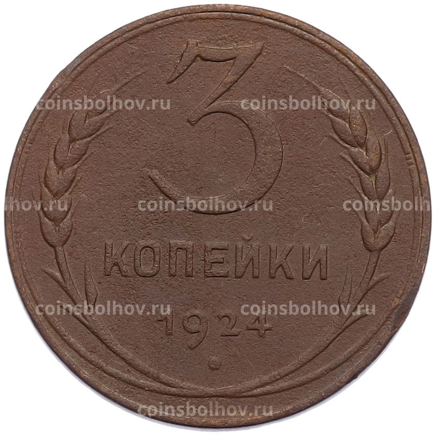 Монета 3 копейки 1924 года