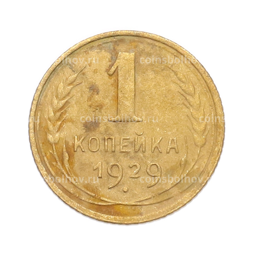 Монета 1 копейка 1929 года