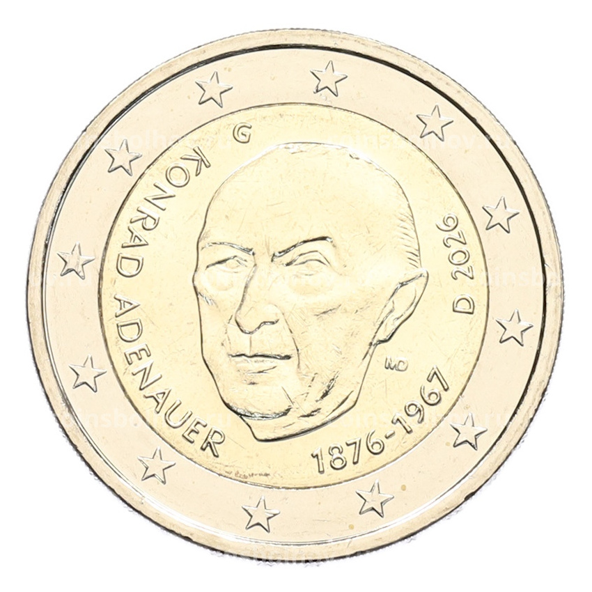 Монета 2 евро 2026 года G Германия «Конрад Аденауэр»