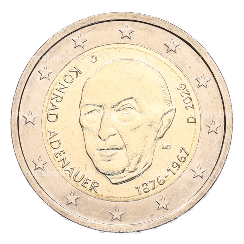 Монета 2 евро 2026 года D Германия «Конрад Аденауэр»