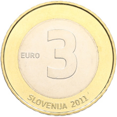 Монета 3 евро 2011 года Словения «20 лет независимости Словении» (реверс)