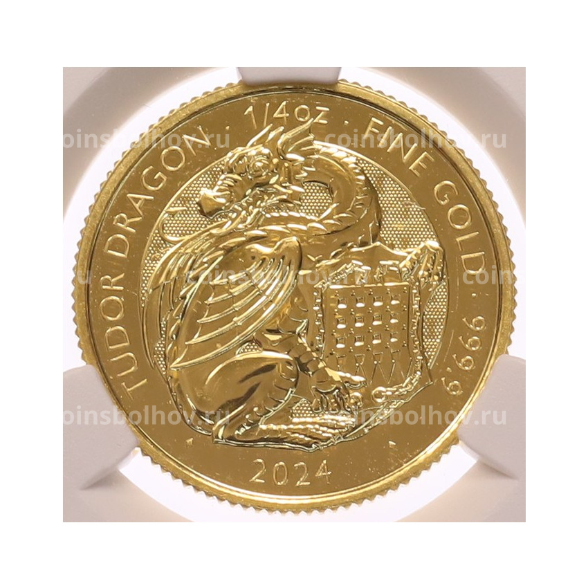 Монета 25 фунтов 2024 года Великобритания «Звери Тюдоров — Дракон Тюдора» в слабе CPRC (MS67)