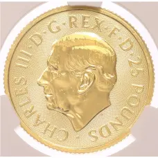 Монета 25 фунтов 2025 года Великобритания «Звери Тюдоров — Пантера королевы» в слабе CPRC (MS68) (реверс)