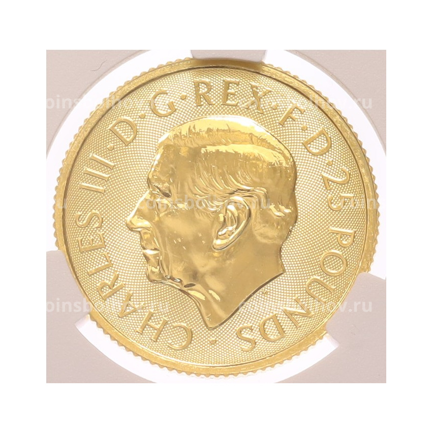 Монета 25 фунтов 2025 года Великобритания «Звери Тюдоров — Пантера королевы» в слабе CPRC (MS68) (вид 2)