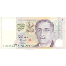 Банкнота 2 доллара 2013 года Сингапур