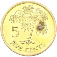 Монета 5 центов 2007 года Сейшелы (аверс)
