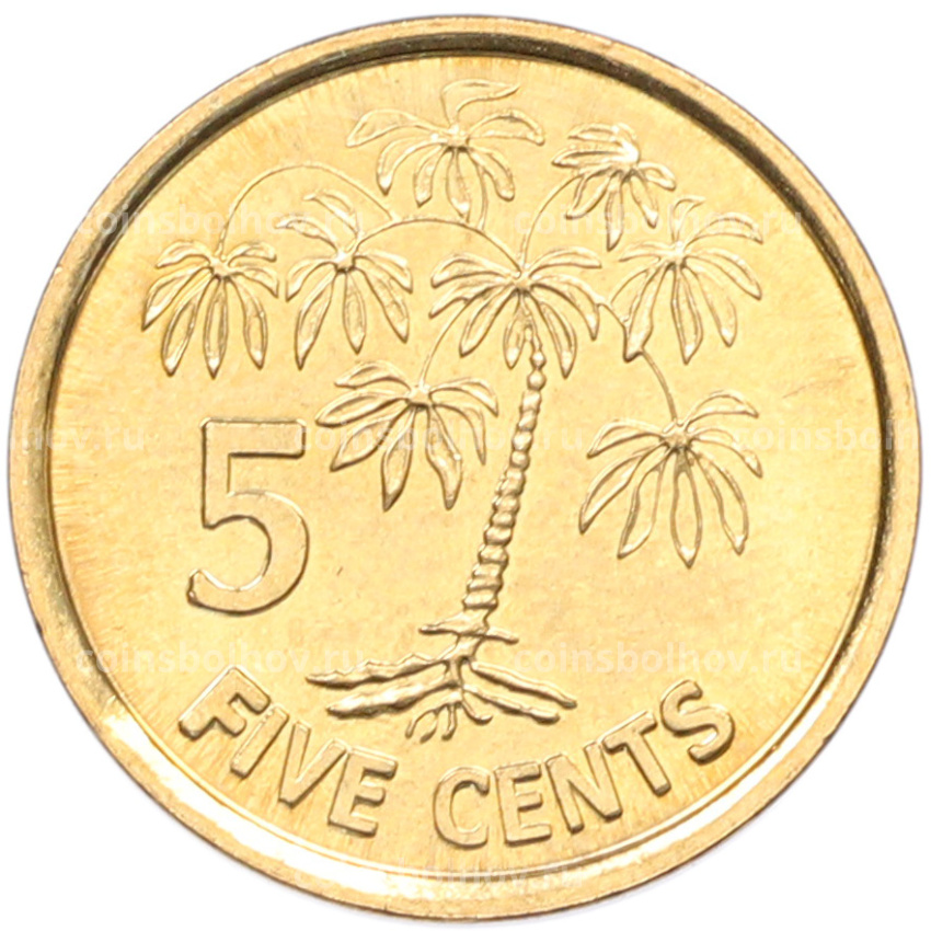 Монета 5 центов 2012 года Сейшелы