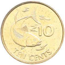 Монета 10 центов 2012 года Сейшелы (аверс)