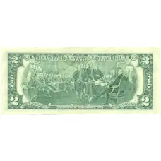 Банкнота 2 доллара 1995 года США (реверс)