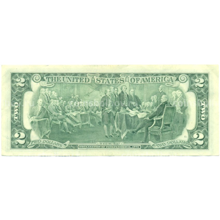 Банкнота 2 доллара 1995 года США (вид 2)