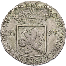 Монета 1 ригсдальдер 1795 года Голландская республика — провинция Зеландия (реверс)