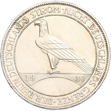 Монета 5 рейхсмарок 1930 года A Германия «Освобождение Рейнланда» (аверс)