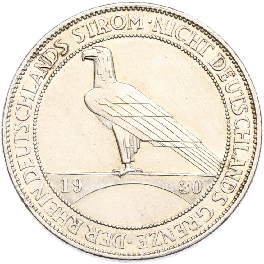 Монета 5 рейхсмарок 1930 года A Германия «Освобождение Рейнланда»