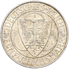 Монета 5 рейхсмарок 1930 года A Германия «Освобождение Рейнланда» (реверс)