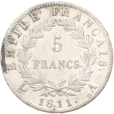 Монета 5 франков 1811 года A Франция (аверс)