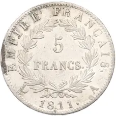 Монета 5 франков 1811 года A Франция (аверс)