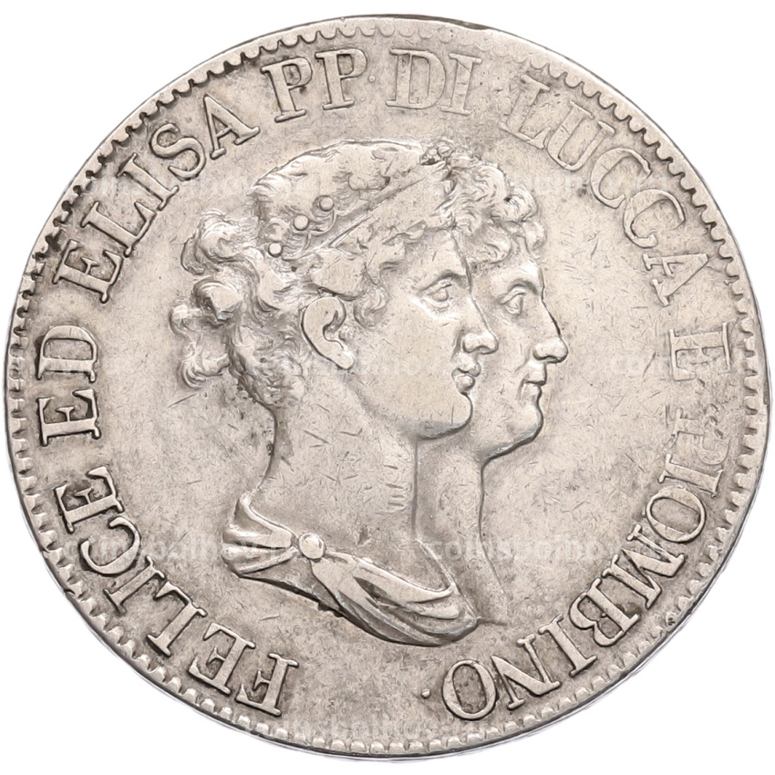 Монета 5 франков 1807 года Лукка и Пьомбиньо