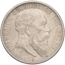 Монета 2 марки 1906 года G Германия (Баден) (аверс)