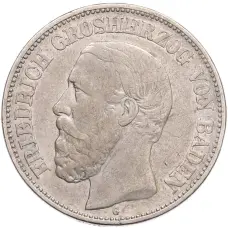 Монета 2 марки 1898 года G Германия (Баден) (аверс)