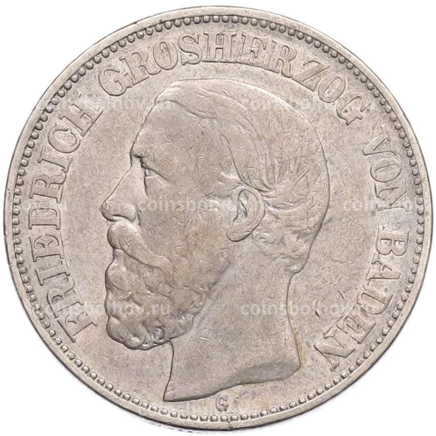 Монета 2 марки 1898 года G Германия (Баден)