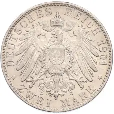 Монета 2 марки 1901 года G Германия (Баден) (реверс)