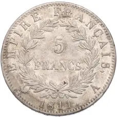 Монета 5 франков 1811 года A Франция (аверс)