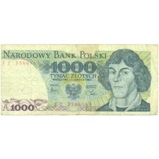 Банкнота 1000 злотых 1982 года Польша (аверс)