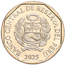 Монета 1 соль 2025 года Перу «Доколумбова керамика — культура Наска» (реверс)