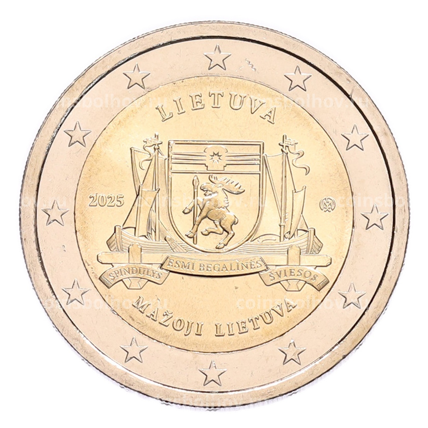 Монета 2 евро 2025 года Литва «Литовские этнографические регионы — Малая Литва»
