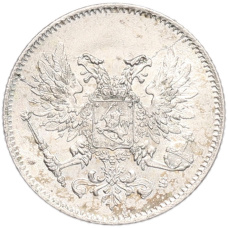 Монета 25 пенни 1917 года Русская Финляндия — Орел без корон (Временное правительство) (реверс)