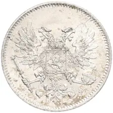 Монета 25 пенни 1917 года Русская Финляндия — Орел без корон (Временное правительство) (реверс)